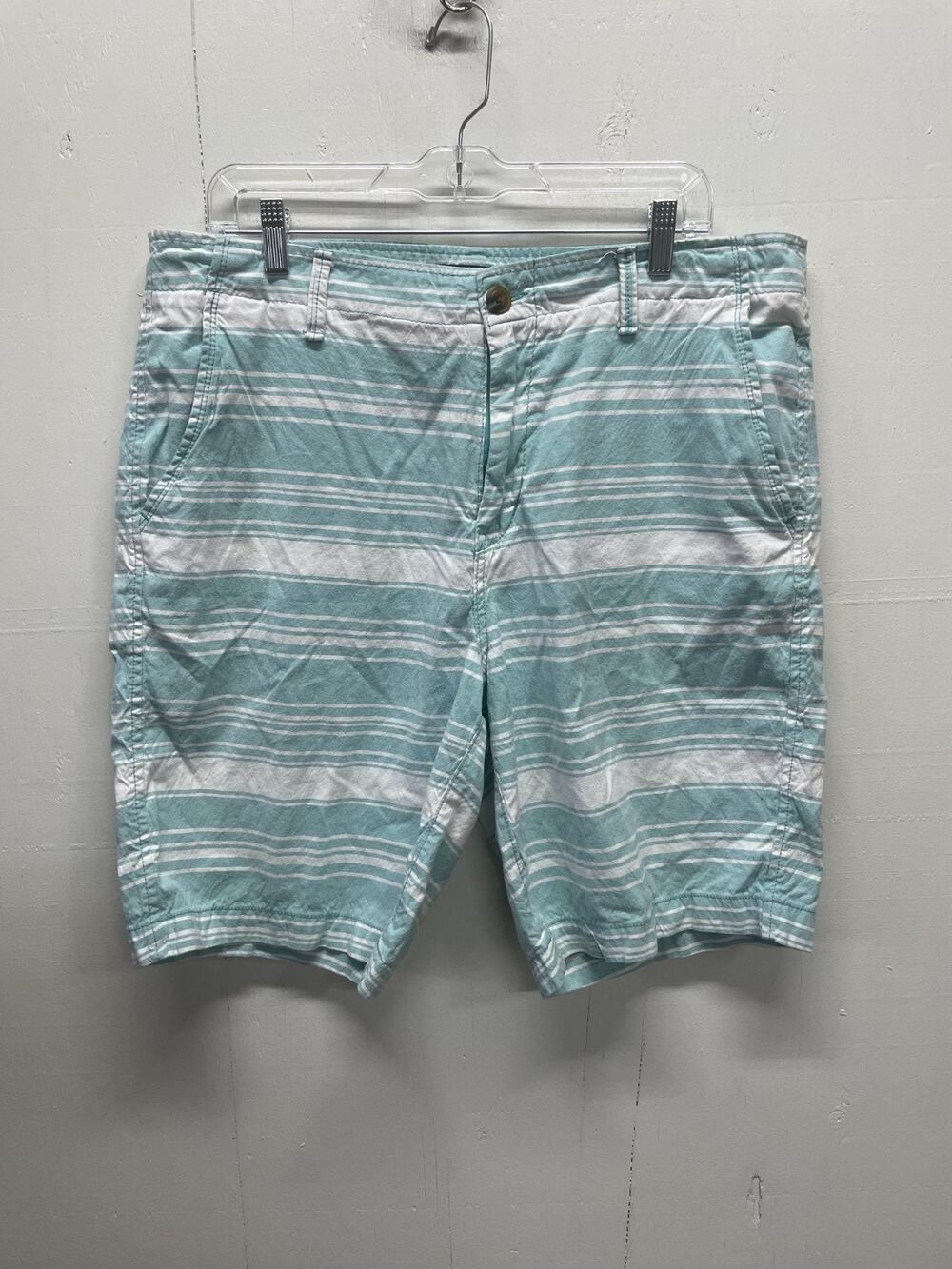 Aeropostale Men's Shorts Size 36 Turquoise & White Stripes Beach Golf Preppy